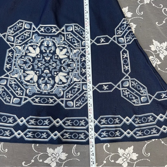 Maje Jules Aztec-jacquard Skirt In Blue Sz 1 ( small) - Picture 9 of 11